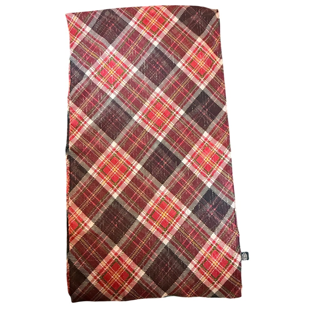 Cejon Plaid Metallic‎ Scarf Wrap Multi-Color Red Black Green